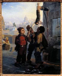 Small Chimney Disaltering to the water of a pump on the Quai du Louvre in 1830 (1830)