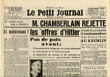 The Smittle Journal Friday 13 October 1939 Neville Chamberlain (1869-1940) rejects the offers of Adolf Hitler