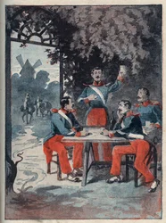 The Four Sergeants (Jean Francois Bories (1795-1822), Jean Joseph Pommier (1796-1822), Marius Claude Raoulx (1797-1822)) and Charles Goubin (1798-1822) of La Rochelle accused under the Restoration of wanting to overthrow the monarchy and guillotined in 182