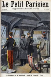 The President of the Republic Armand Fallieres (1841-1931) aboard the Battleship 