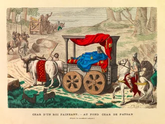 The chariot of a lazy king with a peasant tank at the bottom