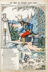 The Deer Seeing Themselves in the Water. Anonymous Illustration for 