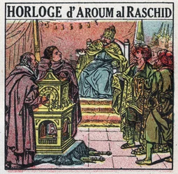 Time: Haroun al-Rashid, Caliph of the Abbasid. Anonymous illustration from 1925. Private collection.