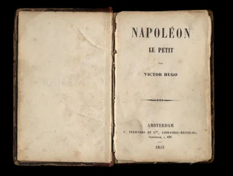 Title page of Napoleon the Little, political pamphlet by Victor Hugo on Louis-Napoleon Bonaparte (Napoleon III). 1855