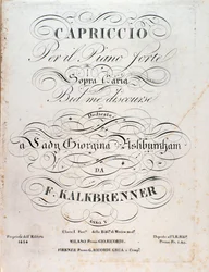 Title page of musical score of Capriccio by F Kalkbrenner