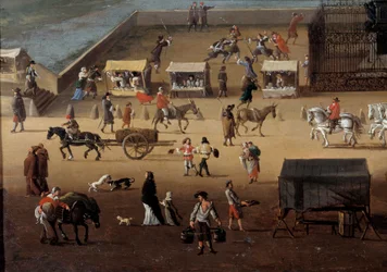 Traffic on the Pont Neuf in Paris in the 17th Century (Detail)