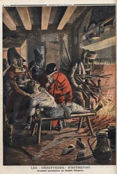 Various facts under the Directoire (1795-1799): the bandits of Orgeres (drivers) (Ille and villain), famous gang of criminals in the Beauce region, they attack a farm here, their speciality was to “heat” their victims by burning their feet to bring them to