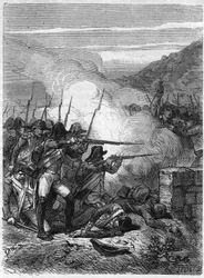 Vendee Wars (1793-1796): Battle of Torfou, victory of the Vendee troops against those of Kleber on September 19