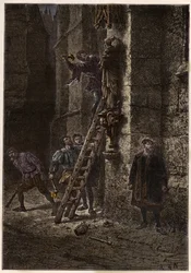 War of Religions - Iconoclasm - Destruction of sacred objects by heretics (Protestants) in the 16th century in France - Heretic Iconoclasts in France - Iconoclastic Fury - Protestants Destroy Images of Mary and the Christ-Child - engraving from 