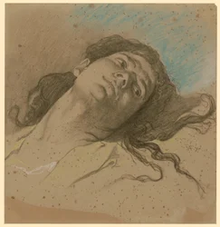 Female Head Study, Leaning Back, with Loose Hair
