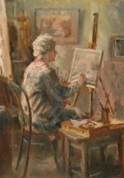 Artist at work in Cor Visser