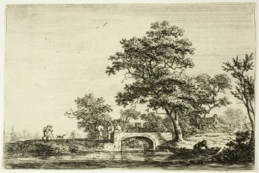 Four Men on a Stone Bridge