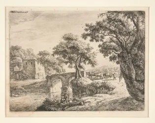 Herd Near a Stone Bridge