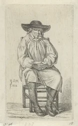 Seated Man with a Stick (12 Study Figures Series)