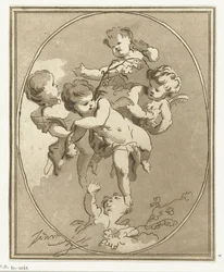 Five Putti with Flower Branches