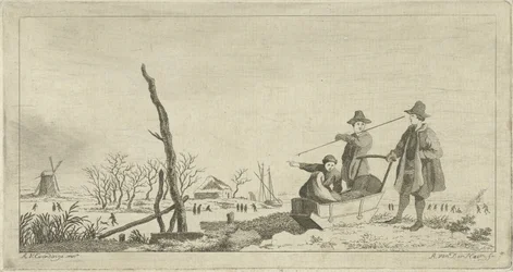 Figures by a Sleigh in a Winter Landscape