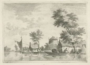 River Landscape with Haystack