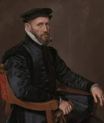 Portraits of Sir Thomas Gresham and Anne Fernely (Portrait of Sir Thomas Gresham, 1519-1579, Merchant and Financial Agent of the English Crown in the Netherlands, Founder of the Royal Exchange and of Gresham College, London)
