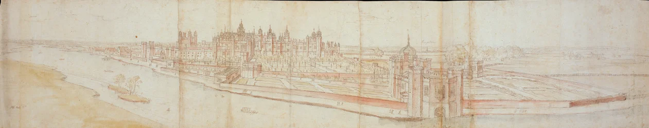 View of Hampton Court Palace from the South, with the River in the Foreground, 1558