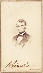 Abraham Lincoln, signed carte-de-visite