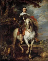 Equestrian portrait of Don Francisco de Moncada (1586-1635), Count Dossuna, Ambassador of King Philip IV of Spain in Brussels. Painting by Anton van Dyck (17th century)