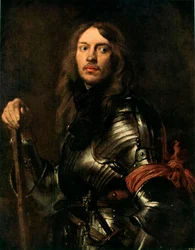 Portrait of a Man in Armour with a Red Scarf