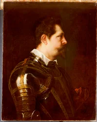 Portrait of a General, Bust Length, in Damascened Armour with White Collar and Red Sash