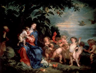 Rest on the Flight into Egypt Virgin with Partridges, c1629-1630
