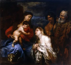 The Virgin and Child with the three repentant Sinners, Mary Magdalene, King David and the Prodigal Son