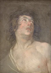 Study Head of a Young Man Looking Upwards. St Sebastian