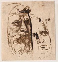 Two Male Heads
