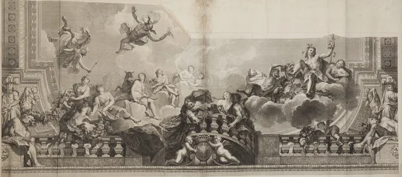 Design of Centre Panel of Ceiling of the Grand Gallery of the Palais Royal, engraved by Nicolas Henri Tardieu