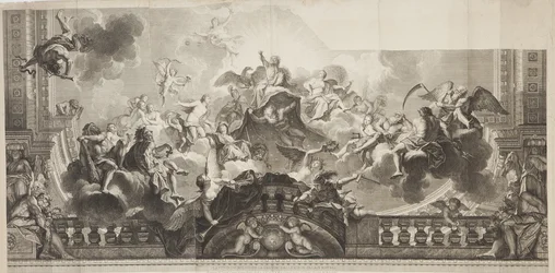 Design of Centre Panel of Ceiling of the Grand Gallery of the Palais Royal, engraved by Nicolas Henri Tardieu (1674-1749)