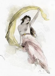 Odyssey by Homer: Representation of Aurora. Illustration by Antoine Calbet for 