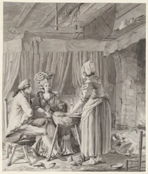 Elegant Couple Lunching in a Country Cottage
