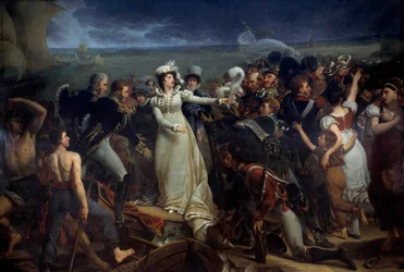 Embarkment of Marie Therese of France, Duchess of Angouleme called Madame Royale in Pauillac the 2/04/1815 for England