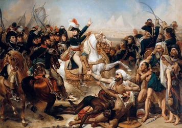 Bonaparte at the Battle of the Pyramids on July 21, 1798