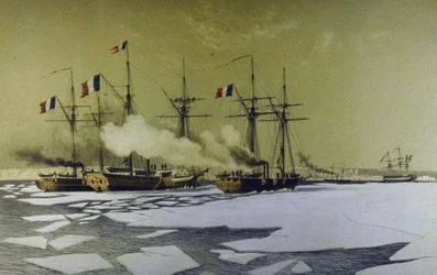 Icebreaking in the Dnieper Liman for the passage of Floating batteries, 1855-1856