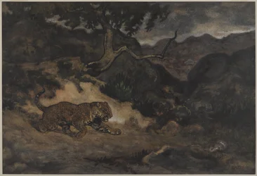 Jaguar Discovering a Snake, c.1840