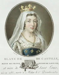 Portrait of Blanche de Castille (1185-1252) Engraved by Ride, 1787
