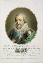 Portrait of Henri IV, King of France and Navarre (1553-1610) Engraved by Ride