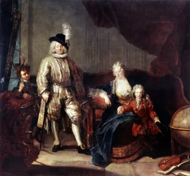 Portrait of Baron von Erlach with his family