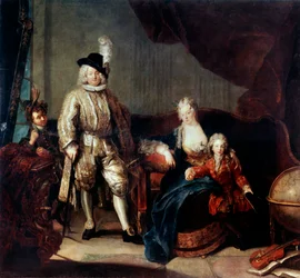 Portrait of Baron von Erlach with his Family, c1710