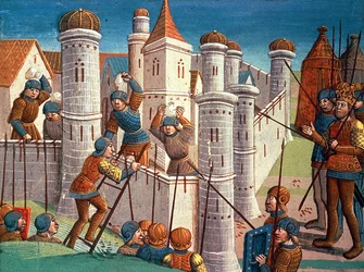 Scene from a battle defending Constantinople, from Ogier le Danois