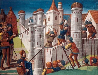 Siege of a city, miniature from the manuscript 
