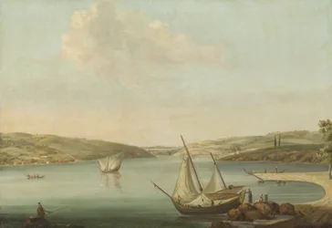 View of the Bosporus, taken from the Height of Beykoz to the northwest, with the Aqueduct of Justinian in the background