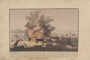 Naval battle between the Russian and Ottoman fleet in the Black Sea on June 28 and 29, 1788, 1788.