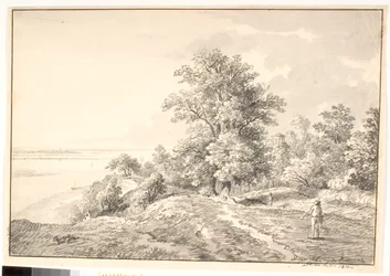 Park with Small Temple by the Elbe. Buxtehude