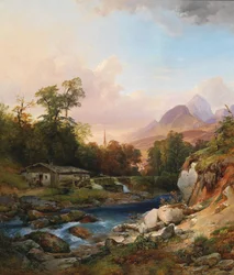 A Mountain Landscape with a Smithy
