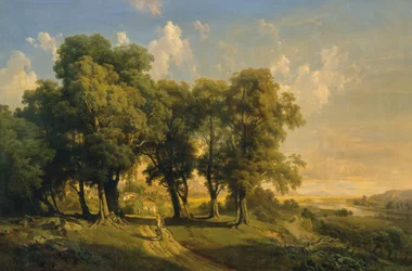 Under the Linden Trees (Evening Landscape)